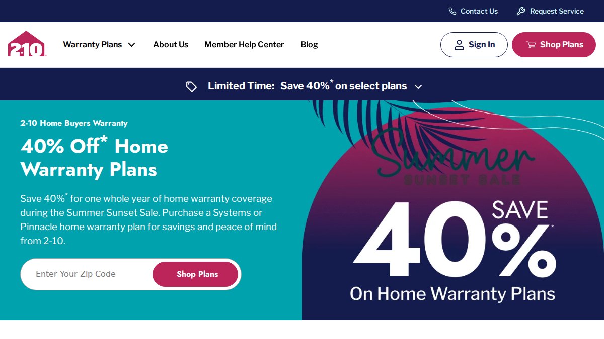 Screenshot of 2-10.com interface