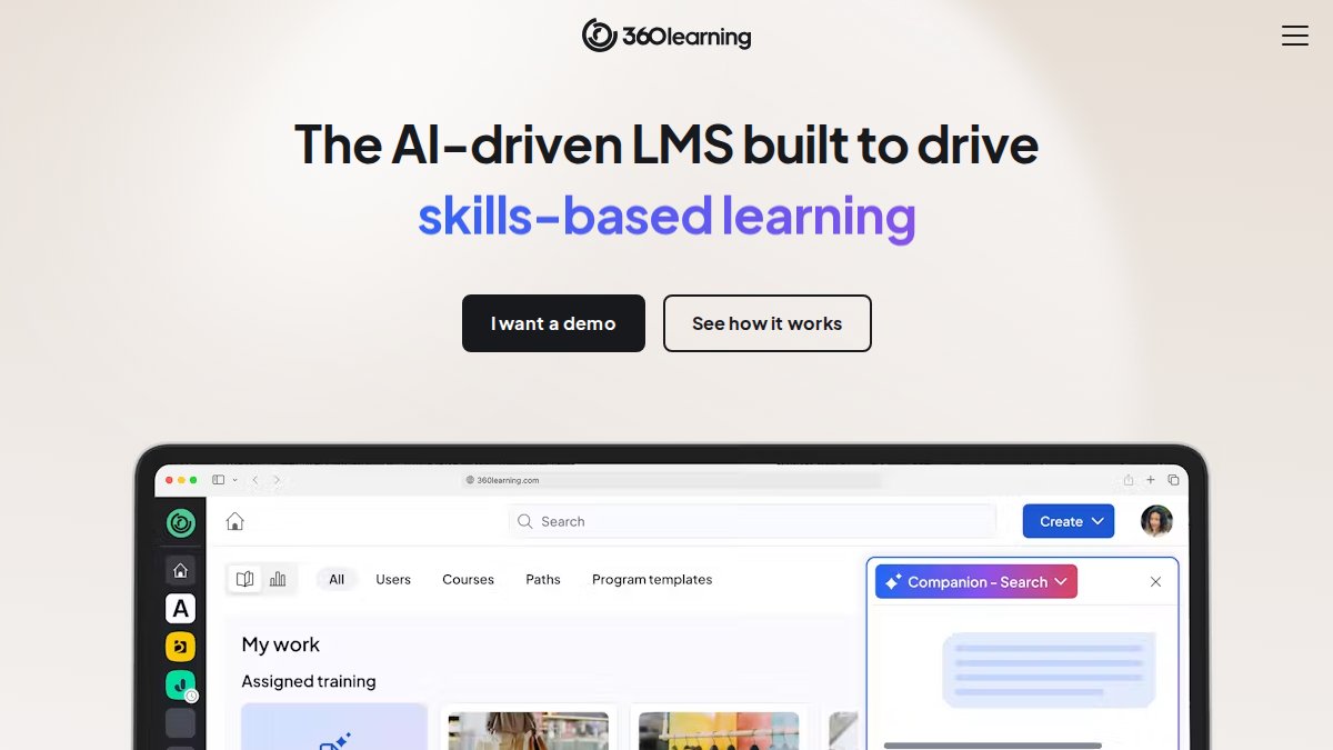 Screenshot of 360learning.com interface