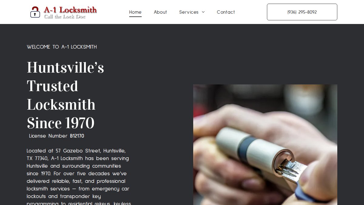 Screenshot of a-1locksmith.net interface