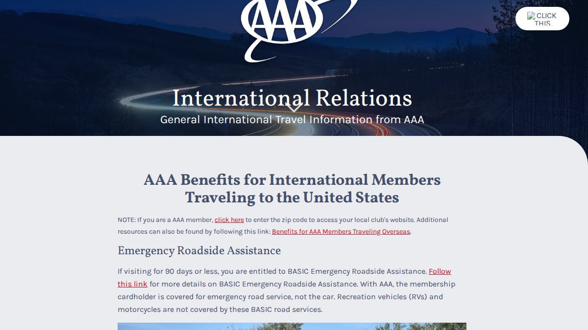 Screenshot of aaa.com interface