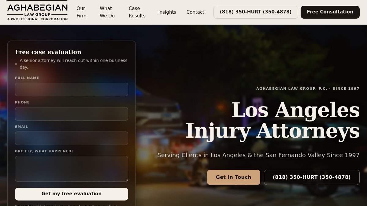 Screenshot of aaesqlaw.com interface