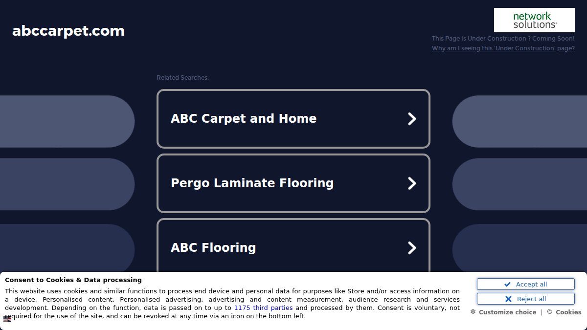Screenshot of Flatweaves Kilims page on abccarpet.com