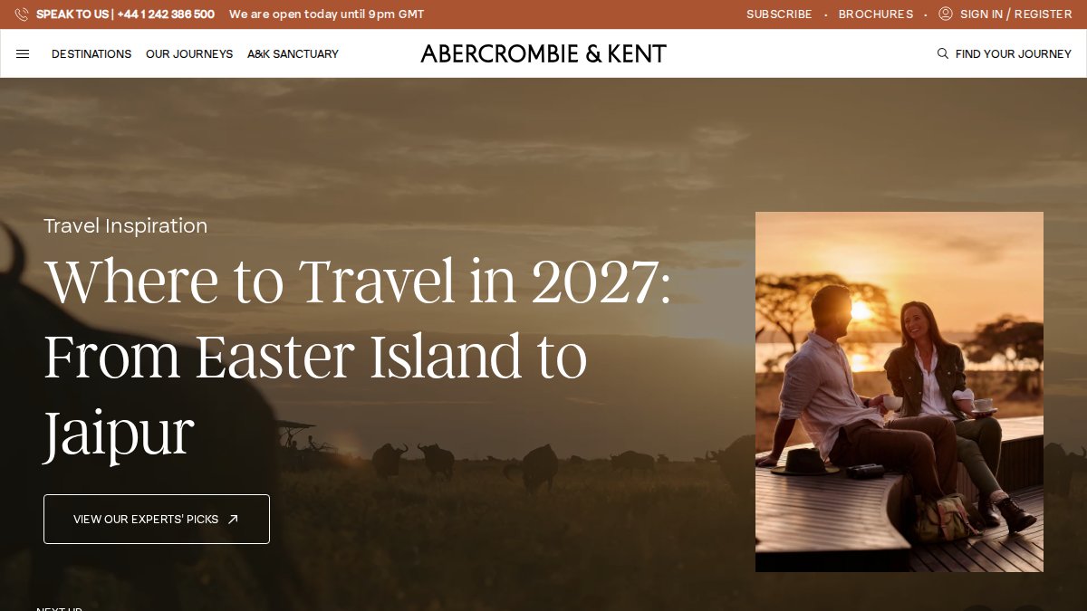 Screenshot of abercrombiekent.com interface