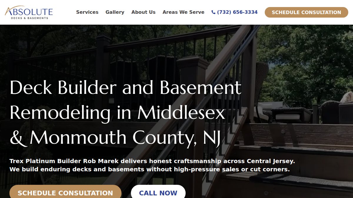 Screenshot of absolutecontracting.com interface