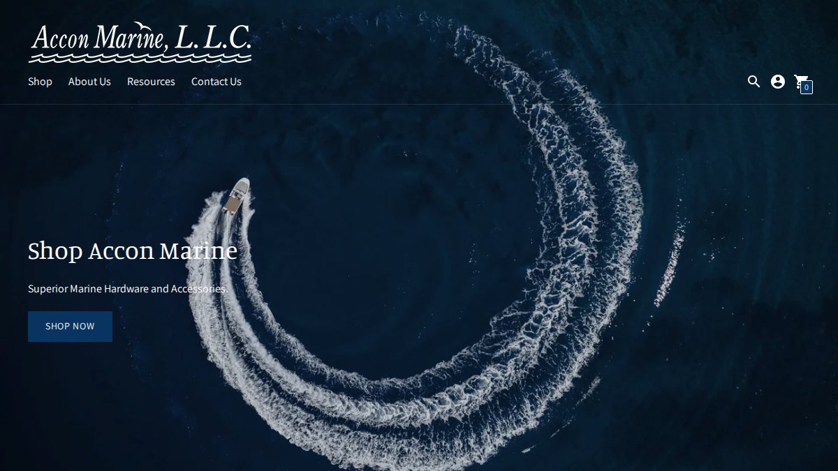 Screenshot of acconmarine.com interface