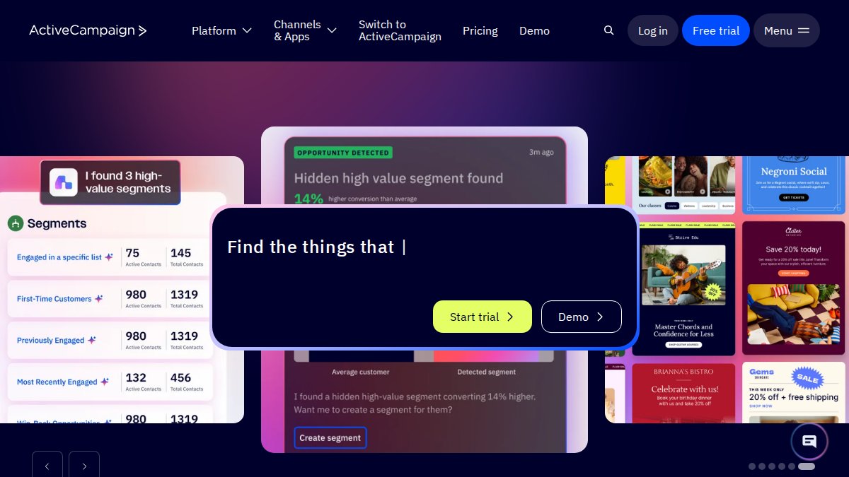 Screenshot of activecampaign.com interface