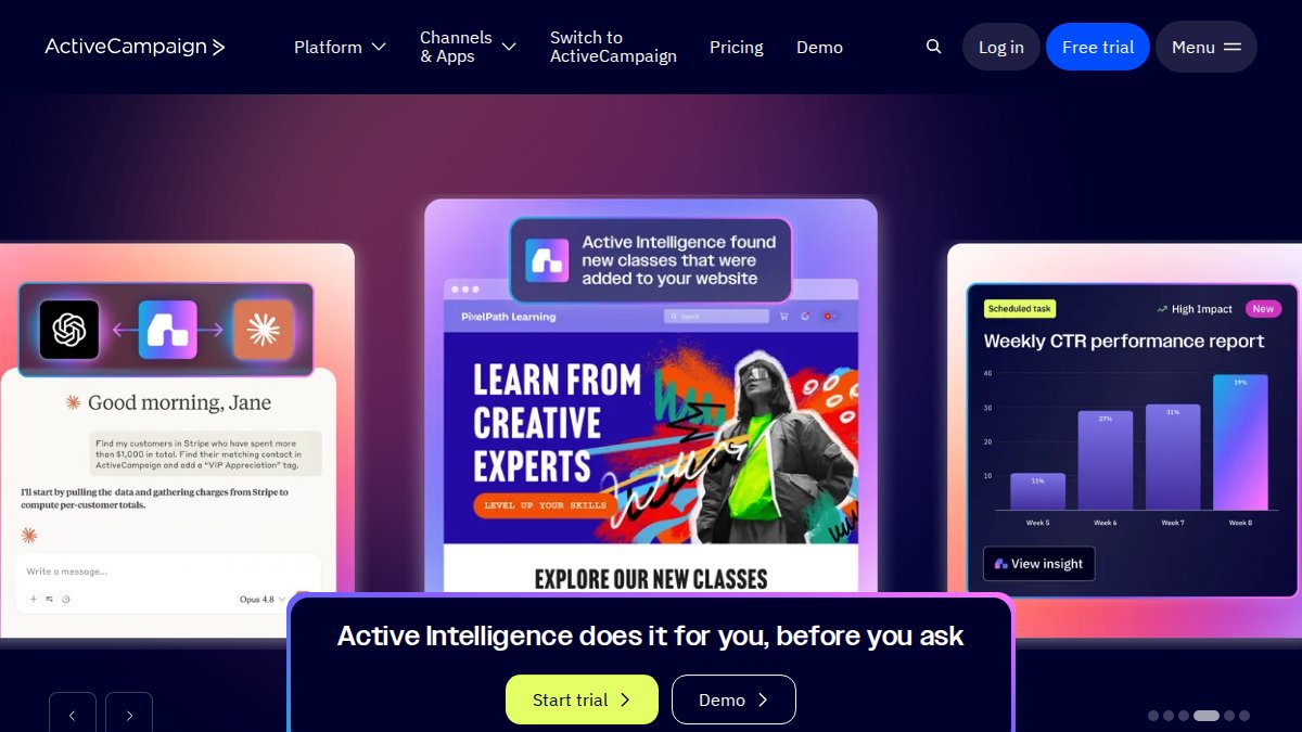 Screenshot of activecampaign.com interface