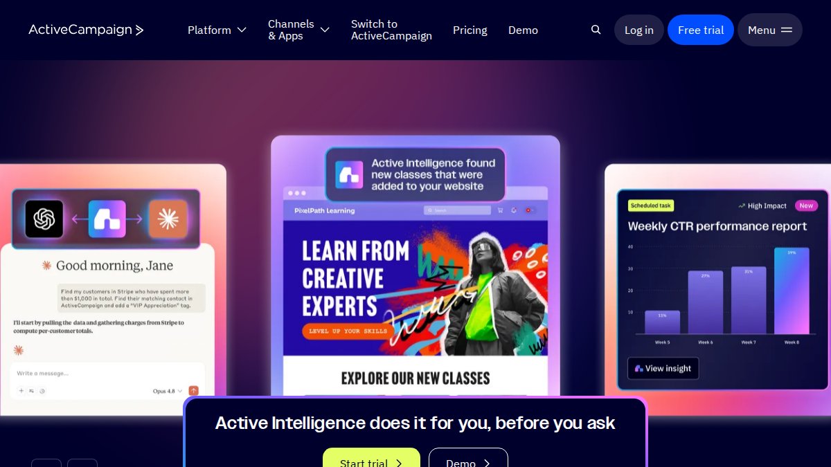 Screenshot of activecampaign.com interface