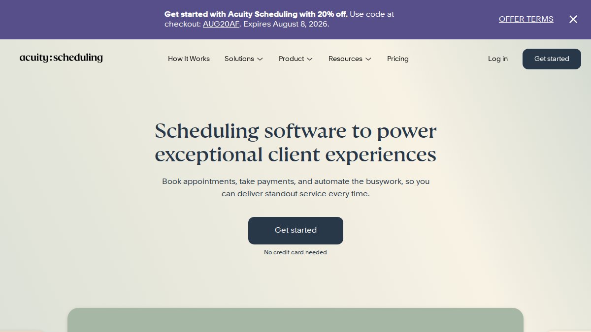 Screenshot of acuityscheduling.com interface