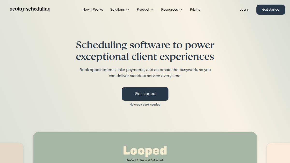 Screenshot of acuityscheduling.com interface