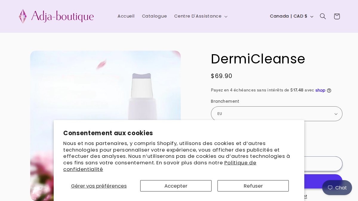Screenshot of Ultrasonic Skin Scrubber Facial Cleanser Blackhead Acne Remover Facial Spa Vibrations Massager Peeling Ultrasonic Clean Machine 394 page on adja-boutique.com
