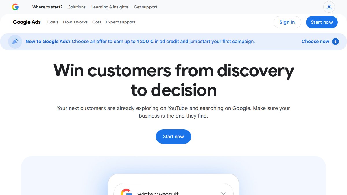 Screenshot of Local Services Ads page on ads.google.com