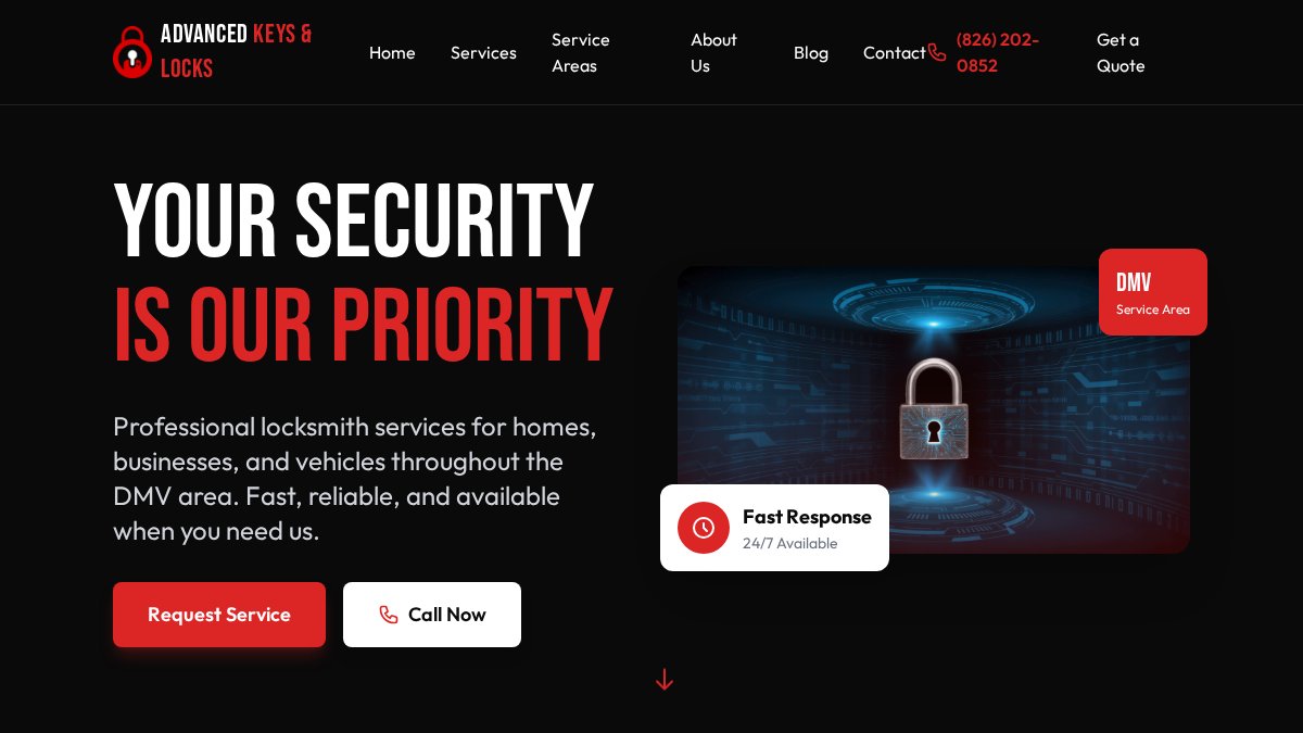 Screenshot of advancedkeylocks.com interface