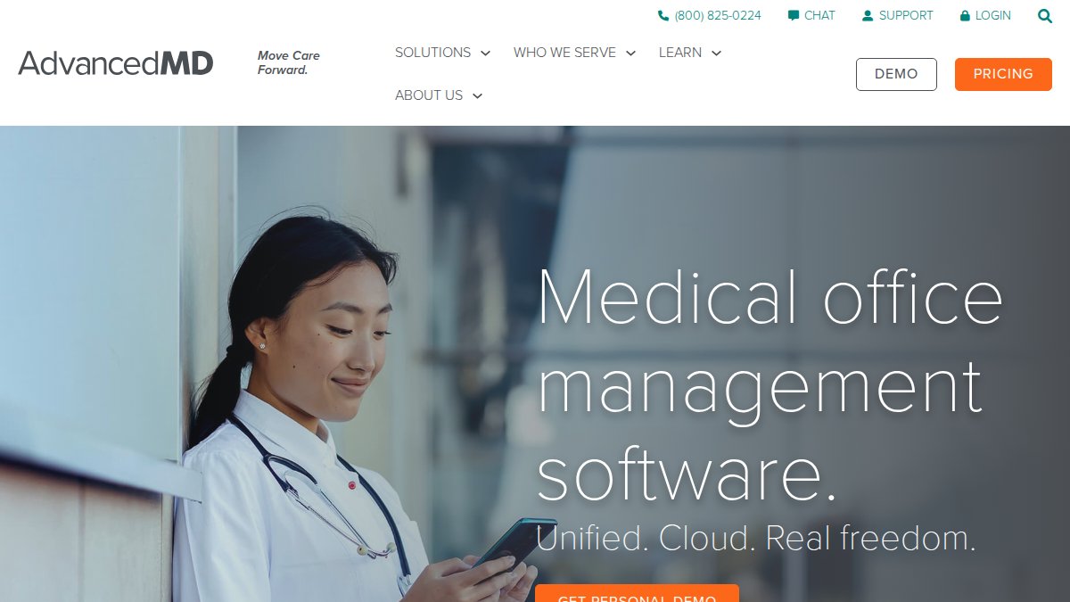 Screenshot of advancedmd.com interface