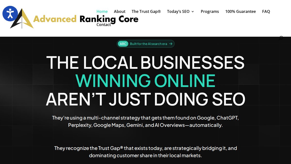 Screenshot of advancedrankingcore.com interface