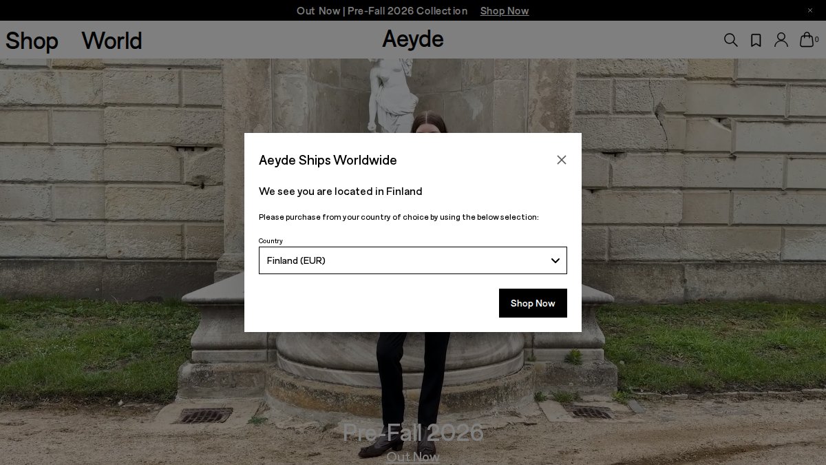 Screenshot of aeyde.com interface