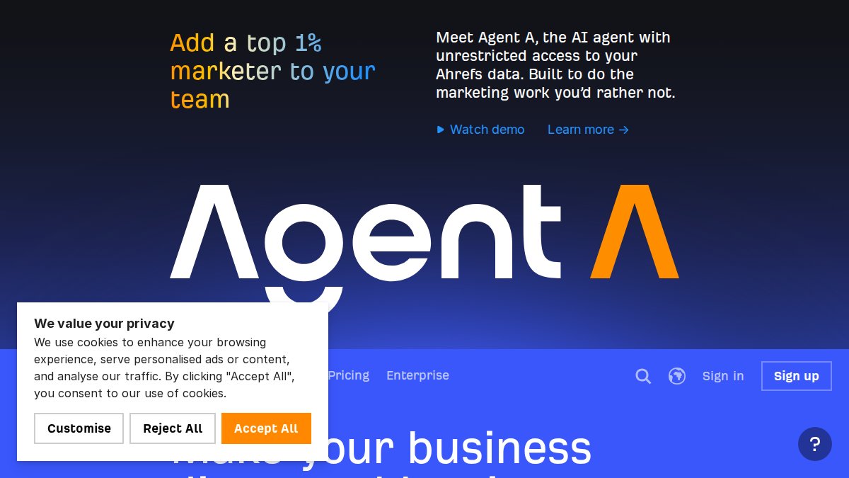 Screenshot of ahrefs.com interface