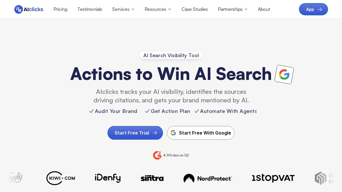 Screenshot of aiclicks.io interface