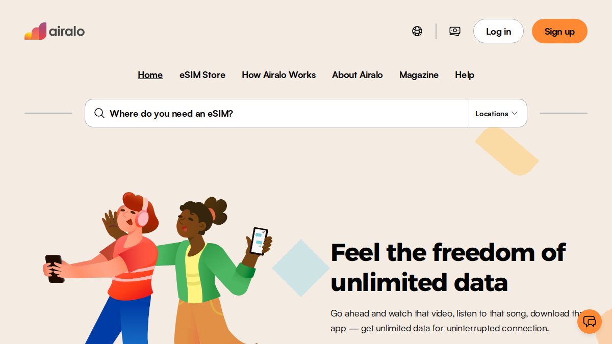 Screenshot of airalo.com interface