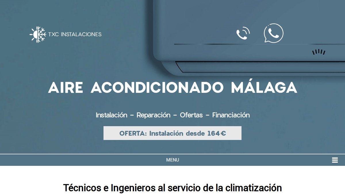 Screenshot of aire-acondicionado-malaga.com interface