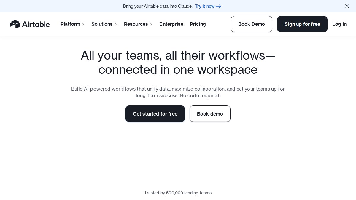 Screenshot of airtable.com interface