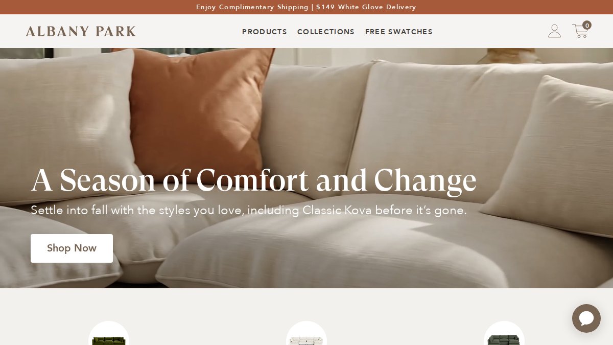 Screenshot of albanypark.com interface