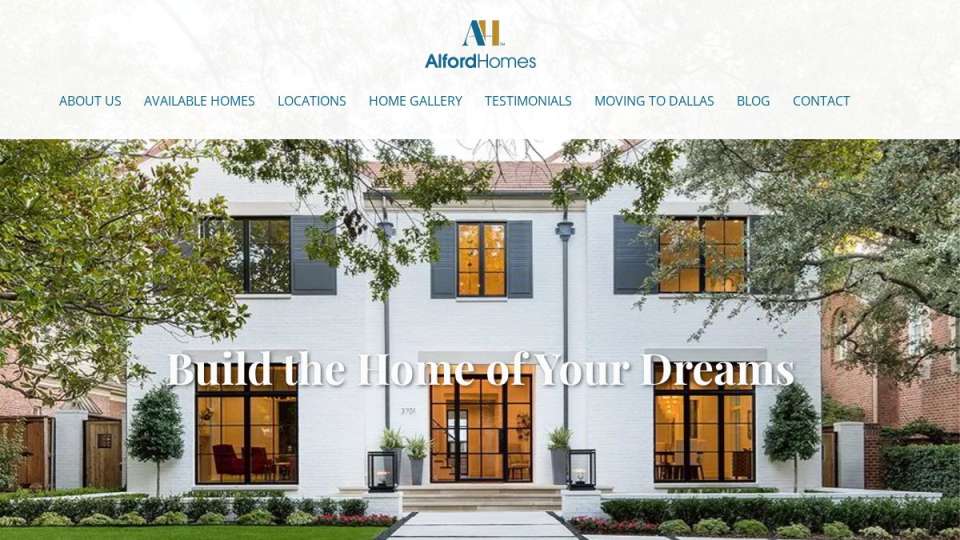 Screenshot of alfordhomes.com interface