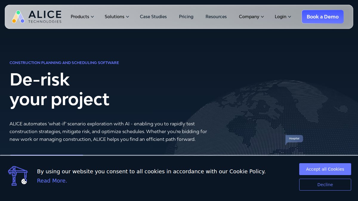Screenshot of alicetechnologies.com interface