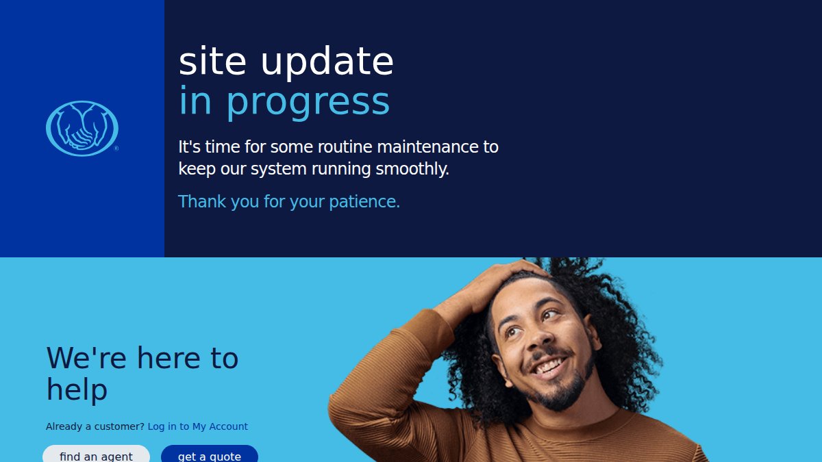 Screenshot of allstate.com interface