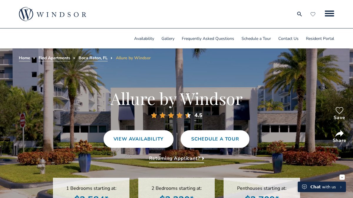Best Garden-Style Apartments in Boca Raton 2026 2 Screenshot of allurebywindsor.com interface