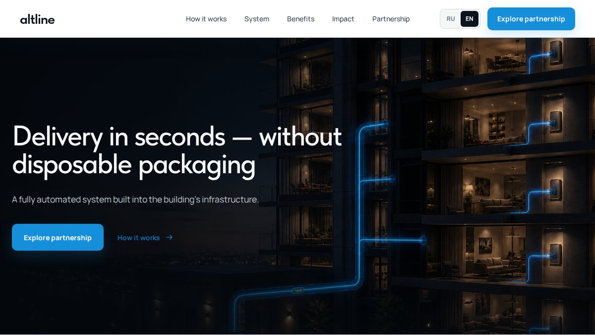 Screenshot of altline.com interface