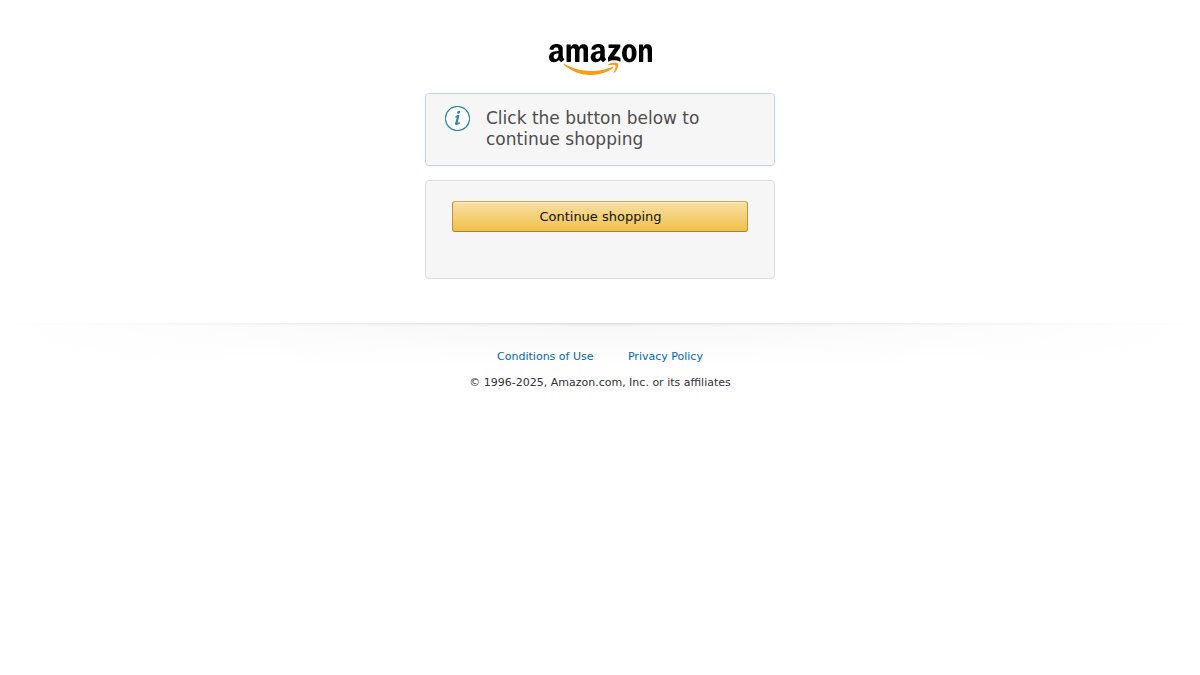 Screenshot of amazon.com interface