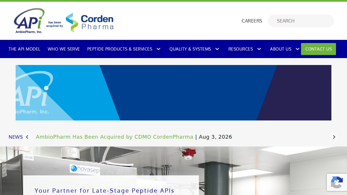 Screenshot of ambiopharm.com interface
