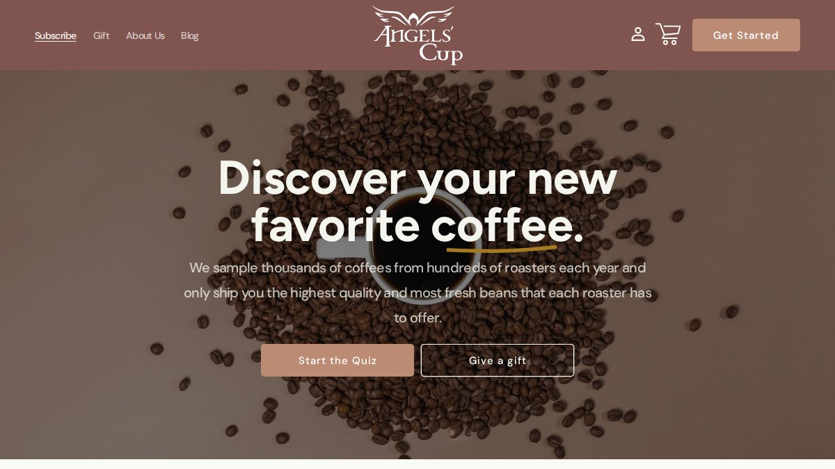 Screenshot of angelscup.com interface