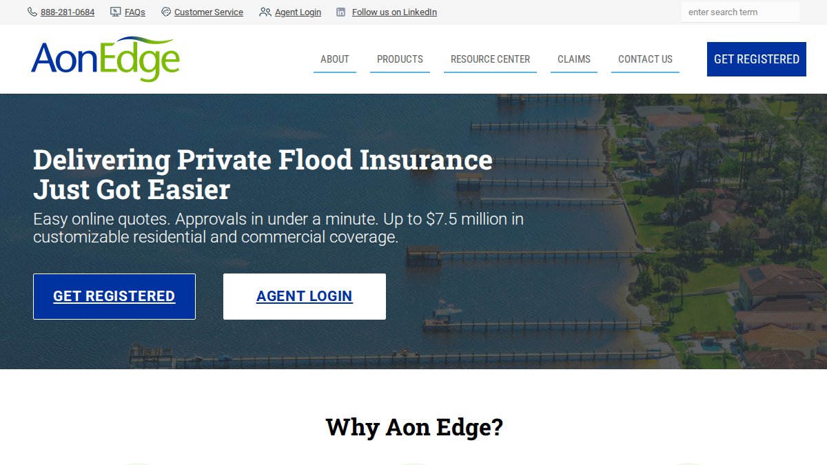 Screenshot of aonedge.com interface