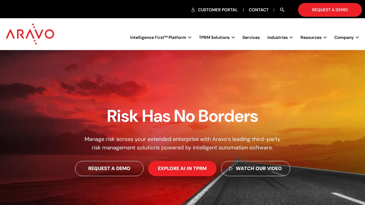 Screenshot of aravo.com interface