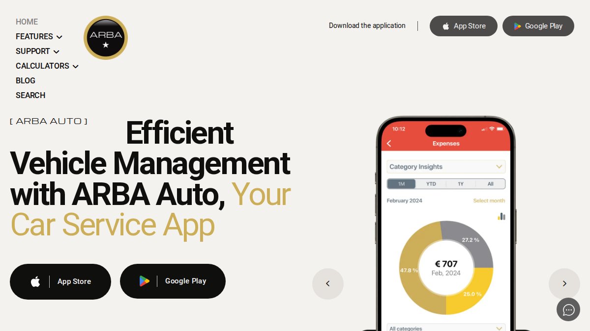 Screenshot of arba.app interface