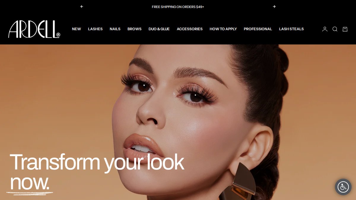 Screenshot of ardellshop.com interface