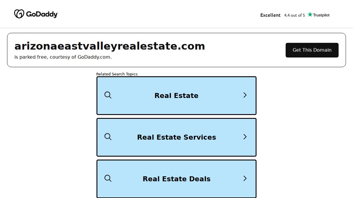 Screenshot of arizonaeastvalleyrealestate.com interface