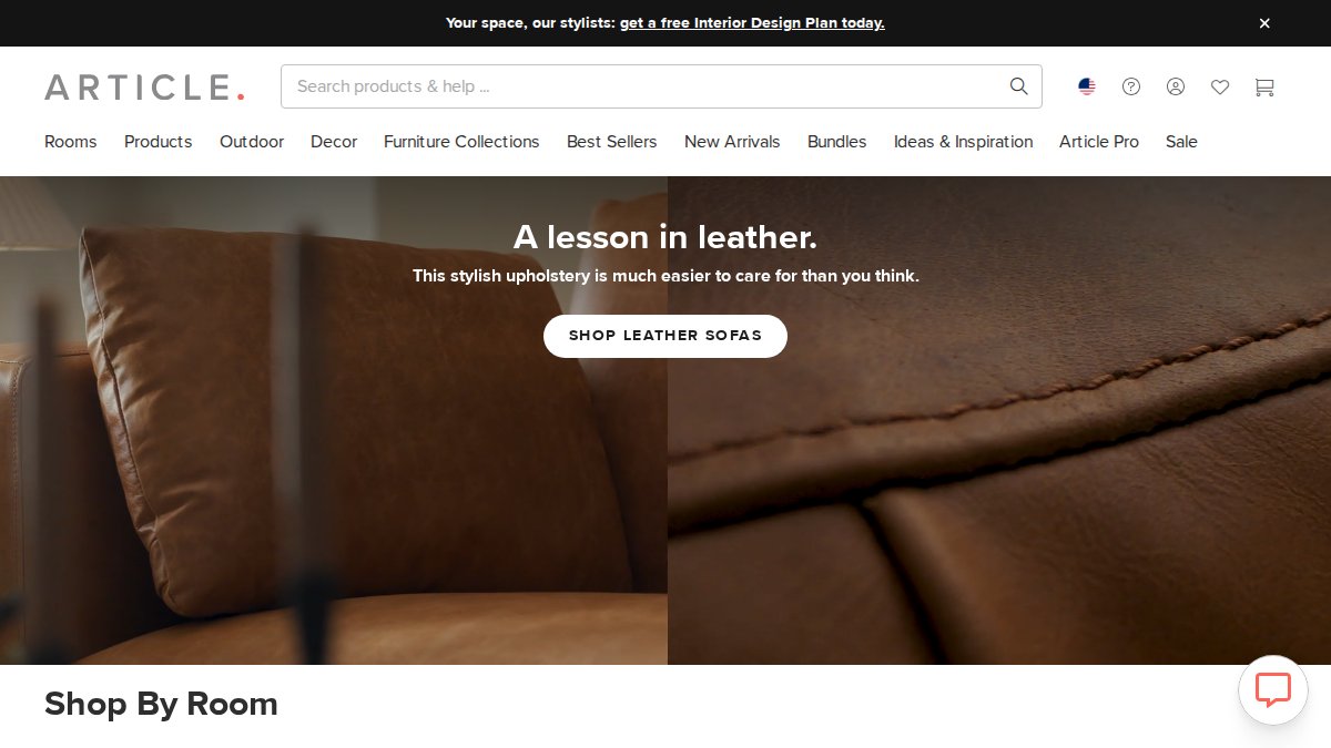 Screenshot of article.com interface