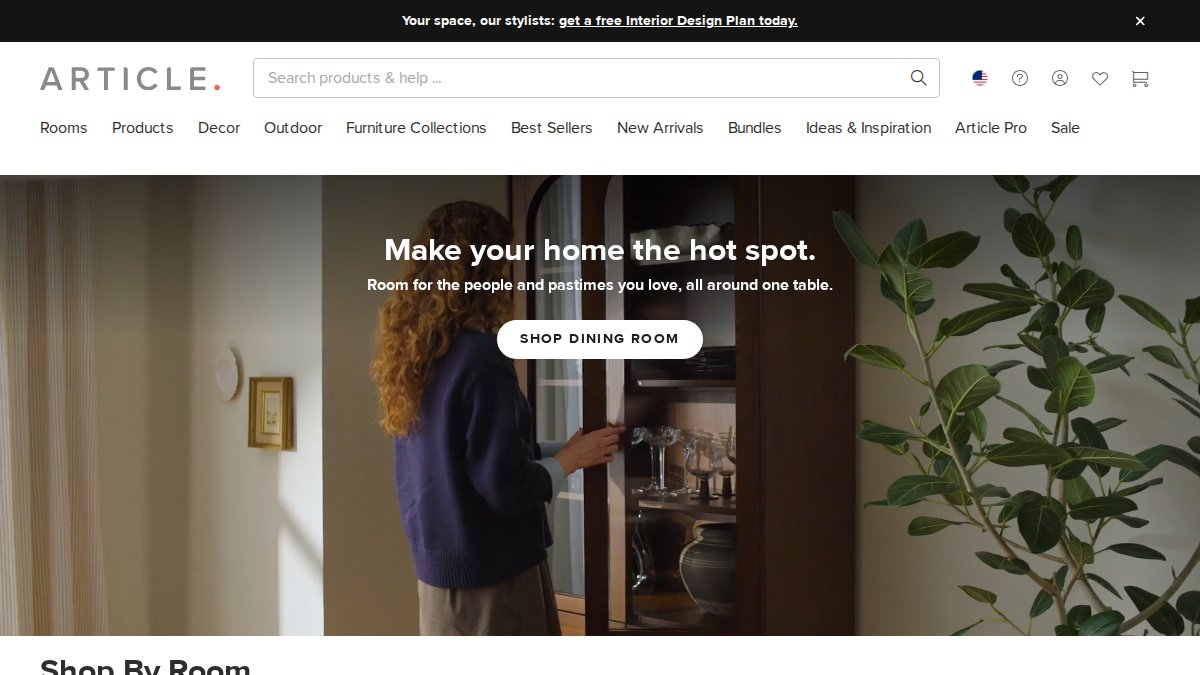 Screenshot of article.com interface