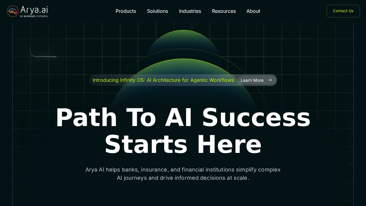 Screenshot of arya.ai interface