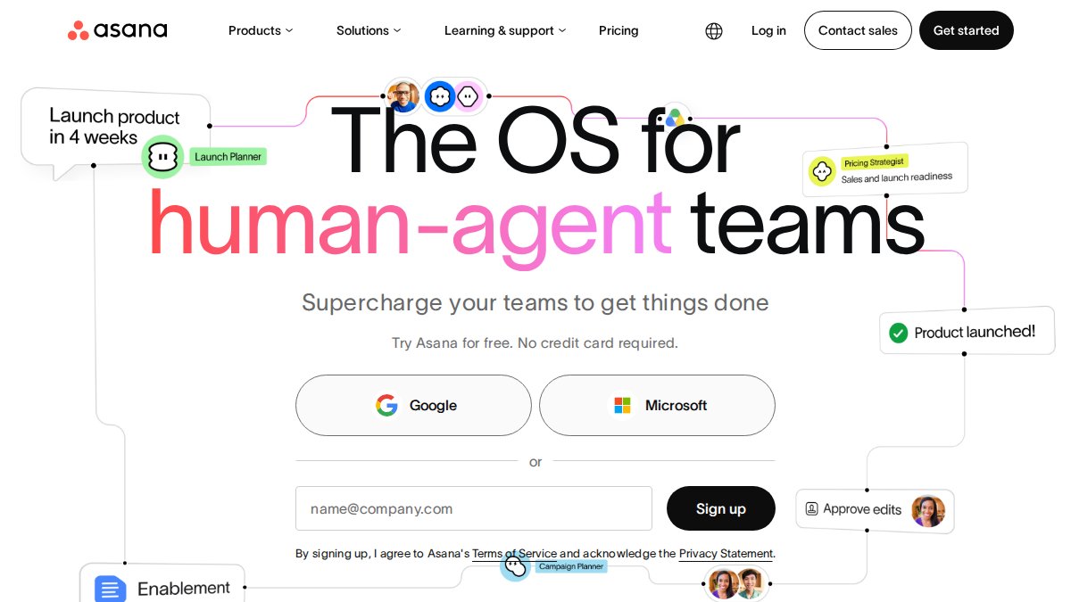 Screenshot of asana.com interface