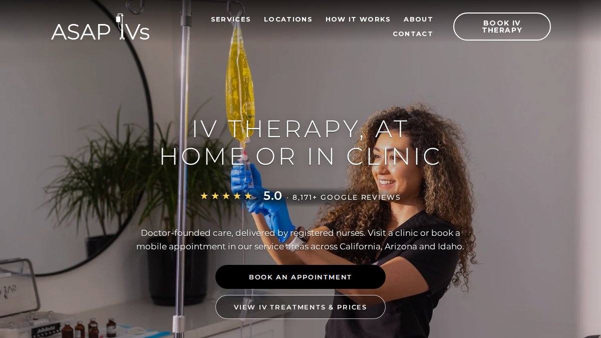 Screenshot of asapivs.com interface