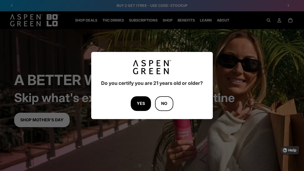 Screenshot of aspengreen.com interface
