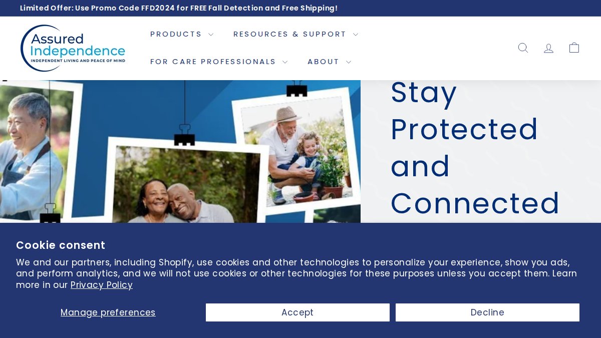 Screenshot of assuredindependence.com interface