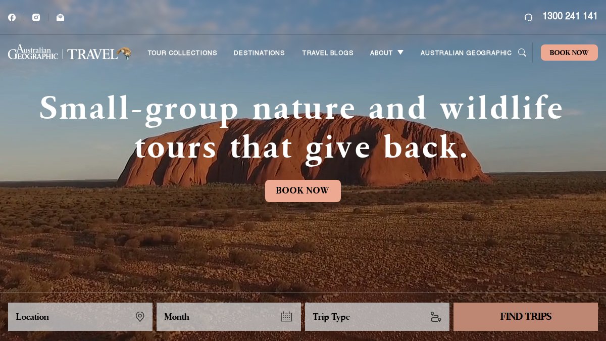 Screenshot of australiangeographictravel.com interface