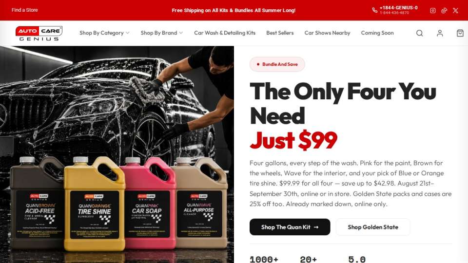 Screenshot of autocaregenius.com interface
