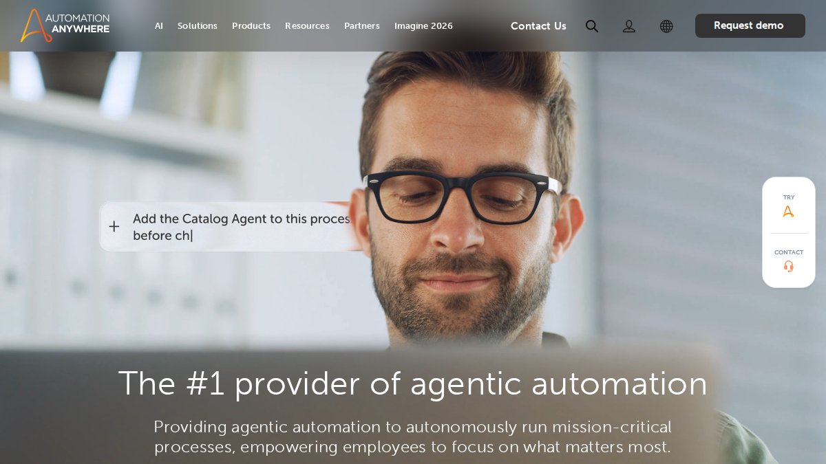 Screenshot of automationanywhere.com interface