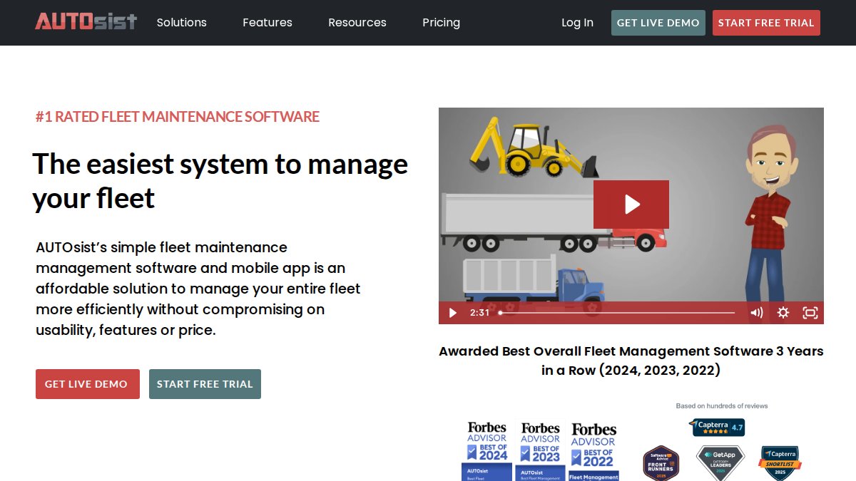 Screenshot of autosist.com interface